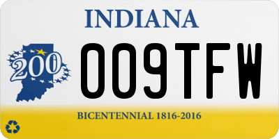 IN license plate 009TFW