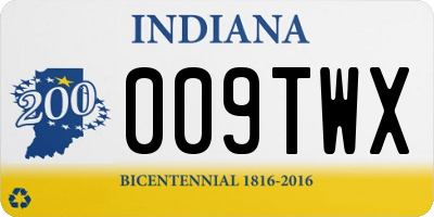IN license plate 009TWX