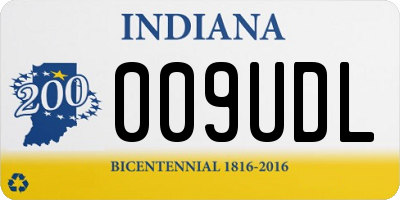 IN license plate 009UDL