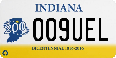 IN license plate 009UEL