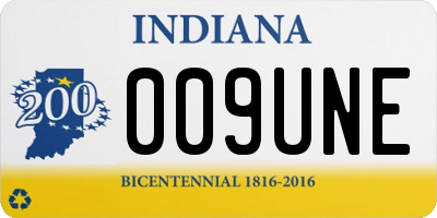 IN license plate 009UNE