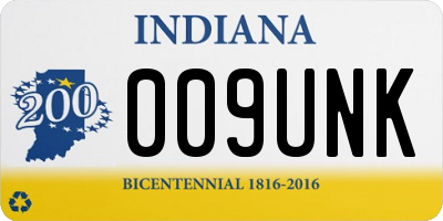 IN license plate 009UNK