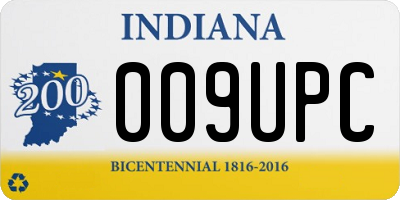 IN license plate 009UPC