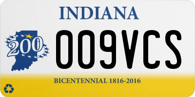 IN license plate 009VCS