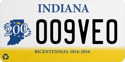 IN license plate 009VEO