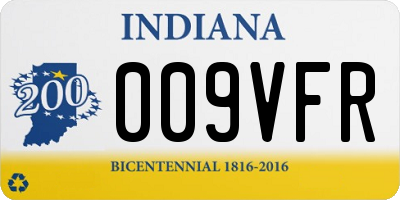IN license plate 009VFR