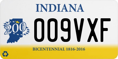 IN license plate 009VXF