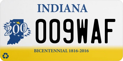 IN license plate 009WAF