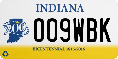 IN license plate 009WBK