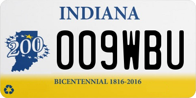 IN license plate 009WBU