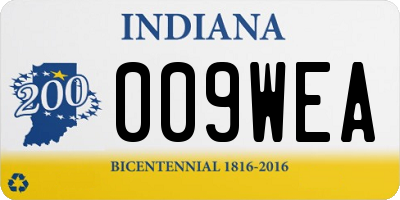 IN license plate 009WEA