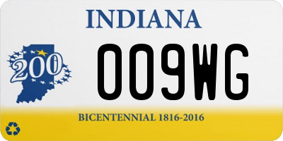 IN license plate 009WG