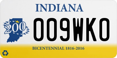 IN license plate 009WKO