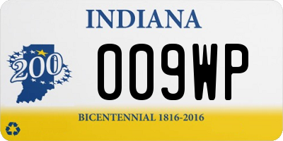 IN license plate 009WP