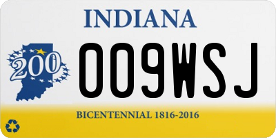 IN license plate 009WSJ