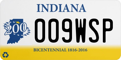 IN license plate 009WSP