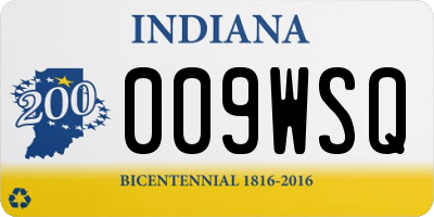 IN license plate 009WSQ