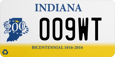 IN license plate 009WT
