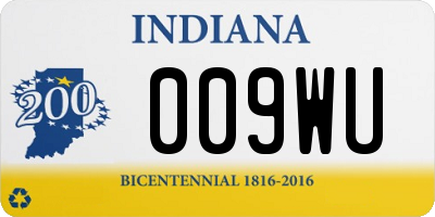 IN license plate 009WU