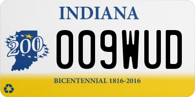 IN license plate 009WUD