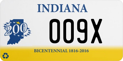 IN license plate 009X