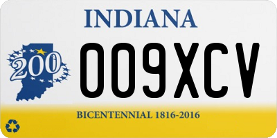 IN license plate 009XCV
