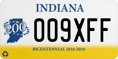 IN license plate 009XFF