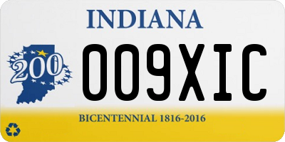 IN license plate 009XIC