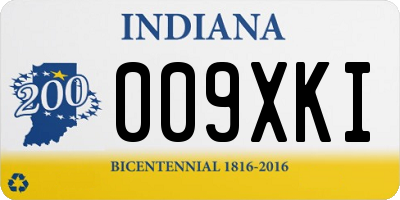 IN license plate 009XKI