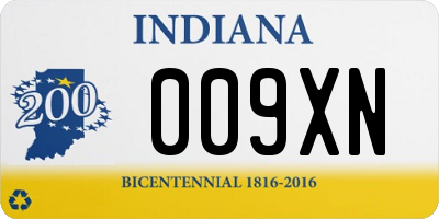 IN license plate 009XN