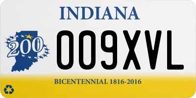 IN license plate 009XVL