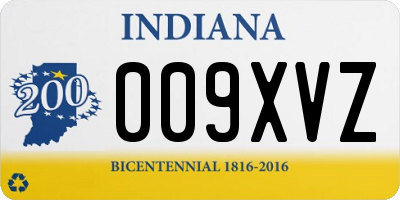 IN license plate 009XVZ