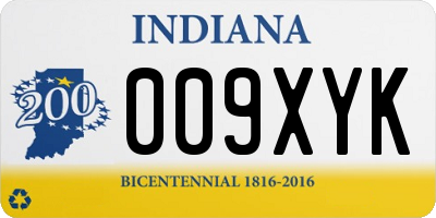 IN license plate 009XYK