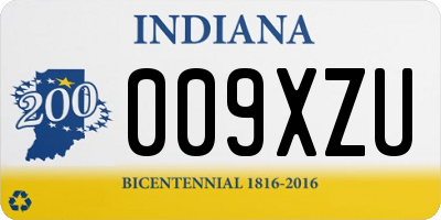 IN license plate 009XZU