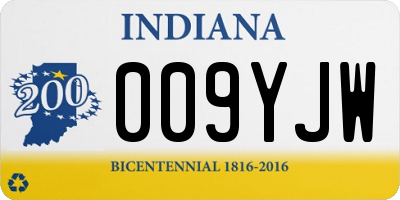 IN license plate 009YJW