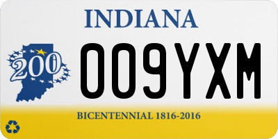 IN license plate 009YXM