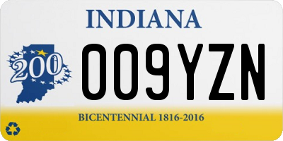 IN license plate 009YZN
