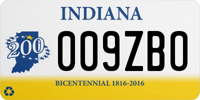 IN license plate 009ZBO