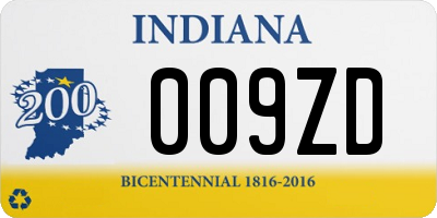 IN license plate 009ZD