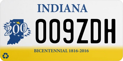 IN license plate 009ZDH
