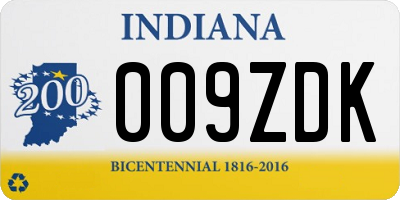 IN license plate 009ZDK