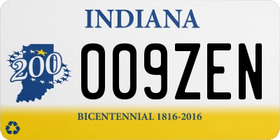 IN license plate 009ZEN