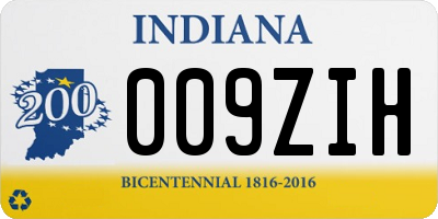 IN license plate 009ZIH