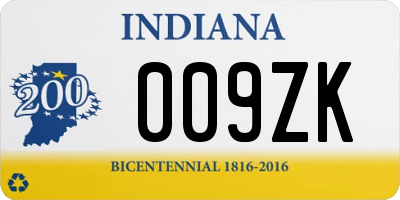 IN license plate 009ZK