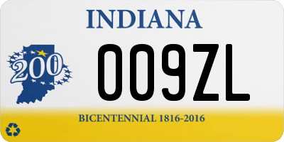 IN license plate 009ZL