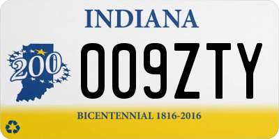 IN license plate 009ZTY
