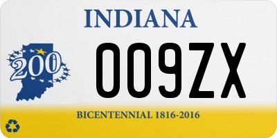 IN license plate 009ZX