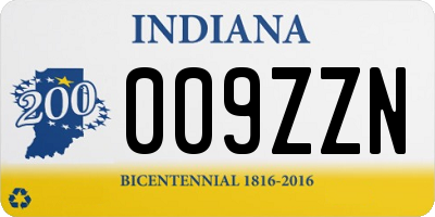 IN license plate 009ZZN