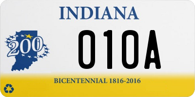 IN license plate 010A