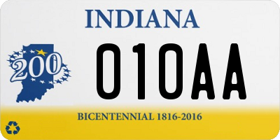 IN license plate 010AA